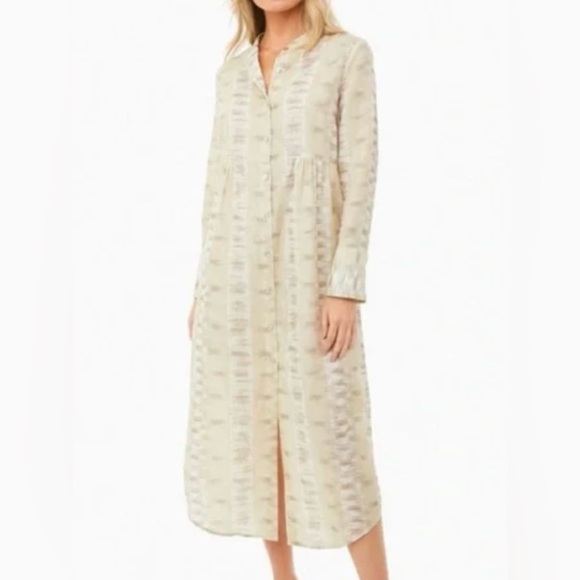 Tuckernuck Ikat Sheffield Button Up Shirt Dress Sandstone Size XS Preppy Boho - Picture 7 of 9